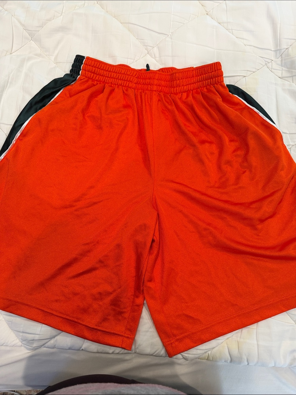 Nike Orange University of Miami Athletic  Shorts with Green Side Panels